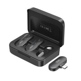 MICROFONO INALAMBRICO DE SOLAPA CON CAJA DE CARGA Y CONECTOR TIPO C XO