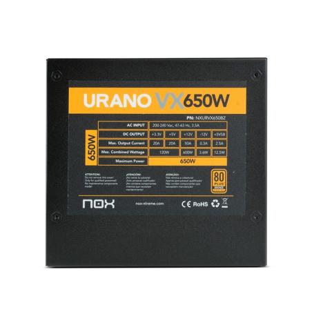 FUENTE DE ALIMENTACION NOX URANO VX650 650W 80+ ATX BRONZE