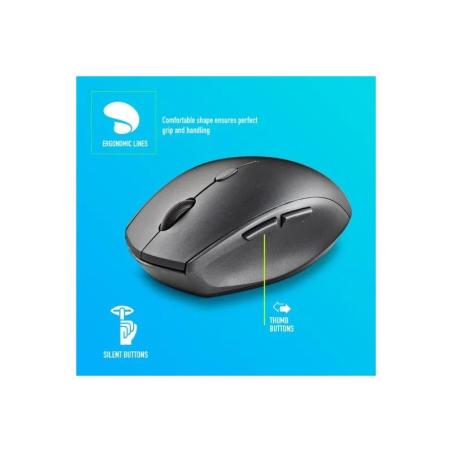 RATON NGS BEE BLACK ERGONOMICO WIRELESS SILENT BLACK