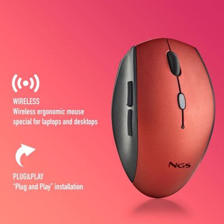 RATON NGS BEE RED ERGONOMICO WIRELESS SILENT RED