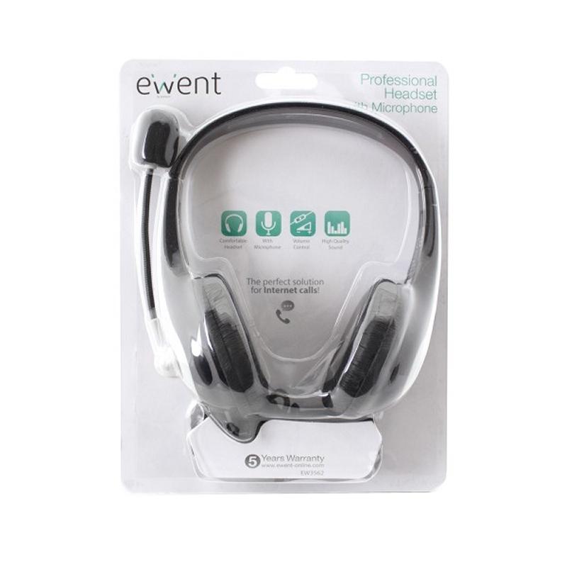 Ewent ew3562 auriculares + micrófono stéreo negro
