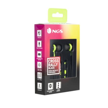 Ngs auriculares metálicos cplano 1.2m negro