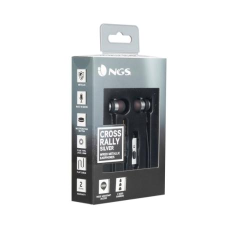 Ngs auriculares metálicos cplano 1.2m plata