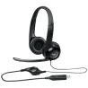 Logitech auricular+mic h390 usb negro