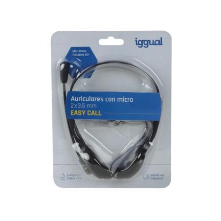 Iggual auriculares con micro 2 x 3.5 mm easy call