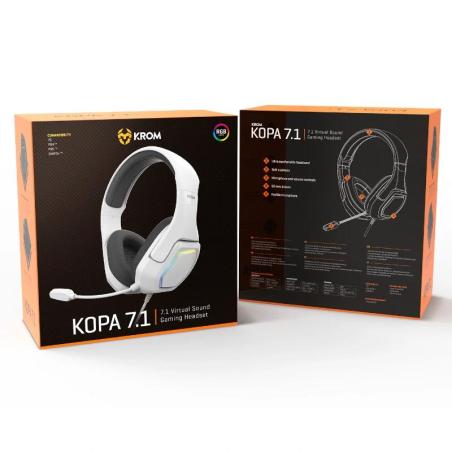 Krom kopa auriculares gaming 7.1 virtual blanc