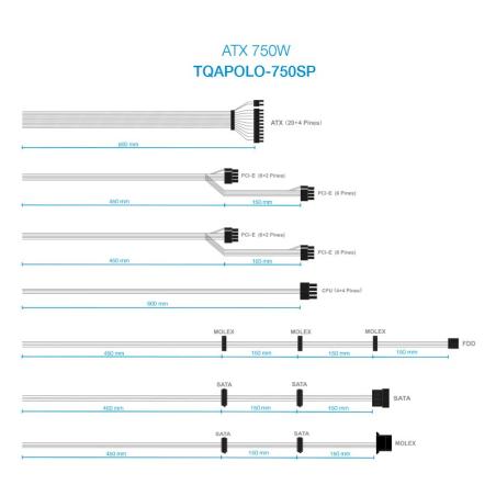 Tooq fuente alimentación tqapolo-750sp 750w