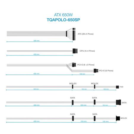 Tooq fuente alimentación tqapolo-650sp 650w