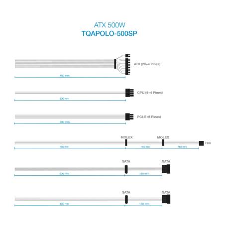 Tooq fuente alimentación tqapolo-500sp 500w pfc