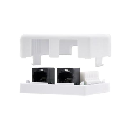 REGLETA DE PARED NANOCABLE 2XRJ45 CAT.6 UTP WHITE