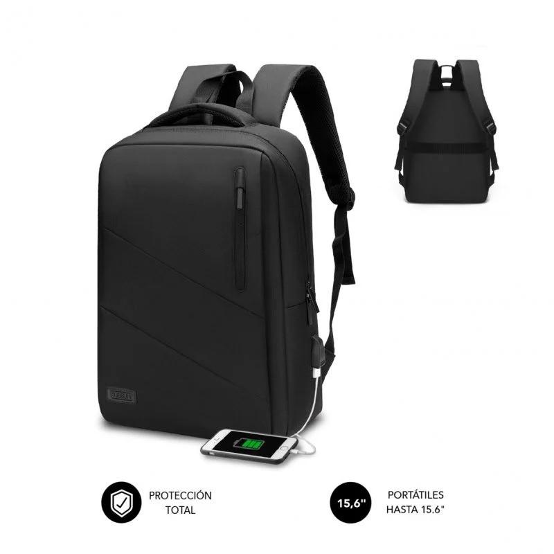 MOCHILA SUBBLIM CITY BACKPACK 15,6 CARGA USB BLACK