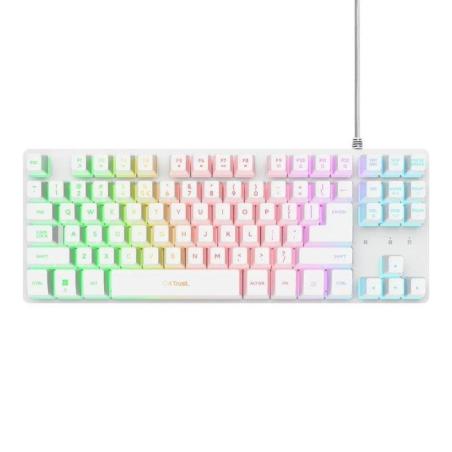 TECLADO TRUST GXT 833W THADO TKL GAMING USB RGB WHITE