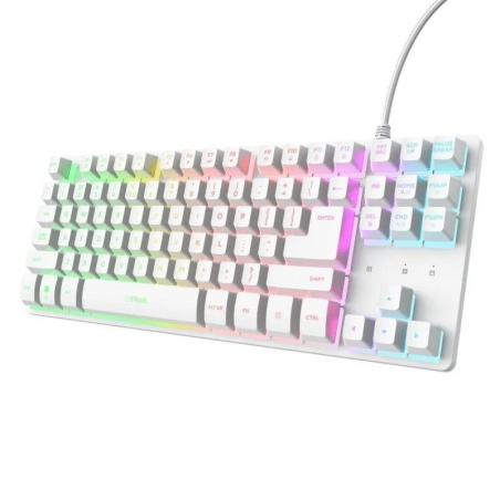 TECLADO TRUST GXT 833W THADO TKL GAMING USB RGB WHITE