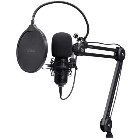 MICROFONO TRUST GXT 270 EMITA II+ USB FILTRO STREAMING BRAZO AJUSTABLE BLACK