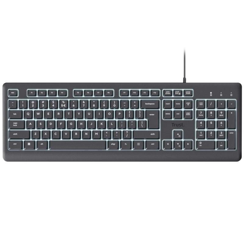 TECLADO TRUST PRIMO USB ILLUMINATED BLACK
