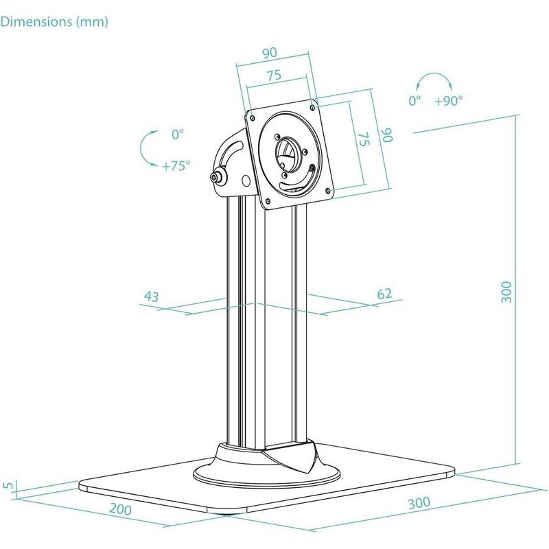 SOPORTE DE MESA TOOQ TQATC2601-B PARA MARCO ANTIRROBO