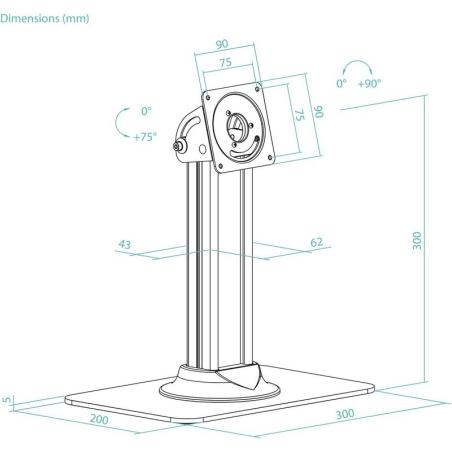 SOPORTE DE MESA TOOQ TQATC2601-B PARA MARCO ANTIRROBO