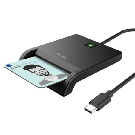 LECTOR DE TARJETAS DNI TRUST PRIMO DNI USB-C/USB-A BLACK