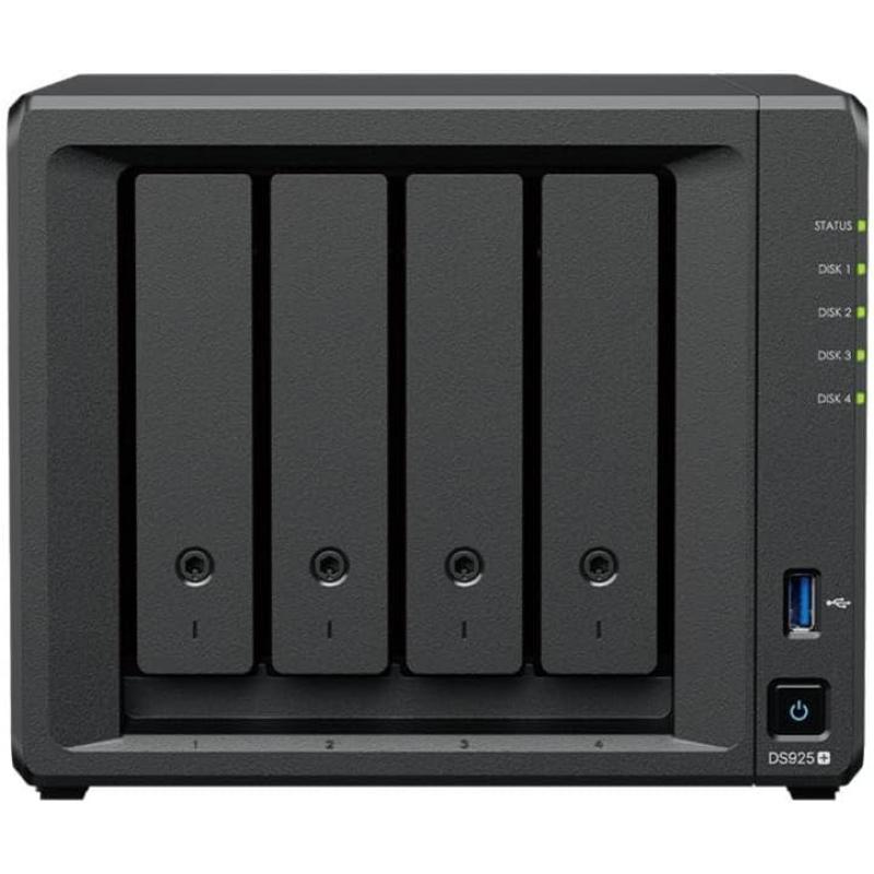 UNIDAD NAS SYNOLOGY DS925+ 4 HDD/SSD/NVME DISKSTATION CPU 2.2GHZ 4GB BLACK