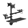 SOPORTE DE MESA TOOQ MONITOR + IMPRESORA + TERMINAL + BANDEJA TECLADO 17-32 2 BRAZOS BLACK