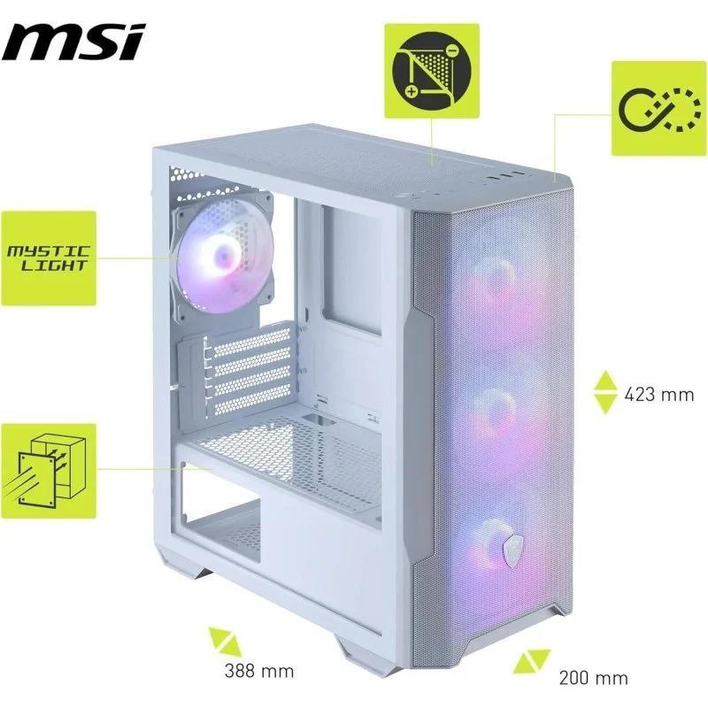 CAJA ORDENADOR GAMING MSI MAG FORGE M100R MATX ARGB WHITE