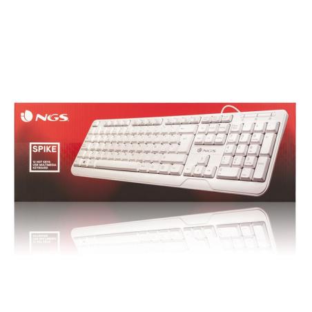 TECLADO NGS SPIKE USB WHITE