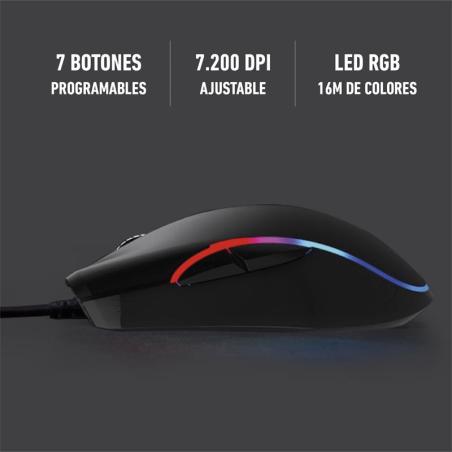 RATON PHOENIX GAMING USB RGB DPI 7 BOTONES