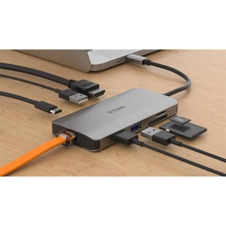 DOCK HUB USB D-LINK 8 EN 1 DUB-M810 USB-C