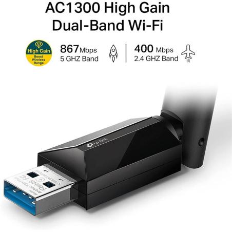 WIRELESS ADAPTADOR USB 3.0 TP-LINK ARCHER T3U PLUS AC1300