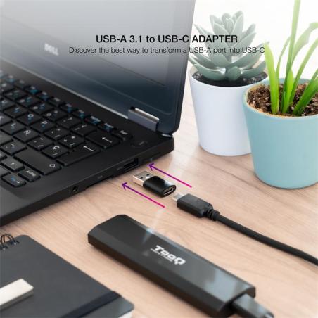 ADAPTADOR NANOCABLE USB-A/M 3.1 A USB-C/H BLACK