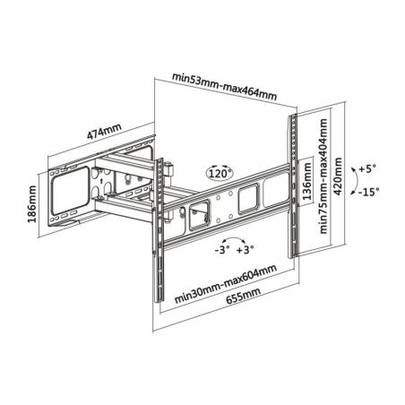 SOPORTE TV MONITOR AISENS 37-70 40KG INCLINABLE/GIRATORIO